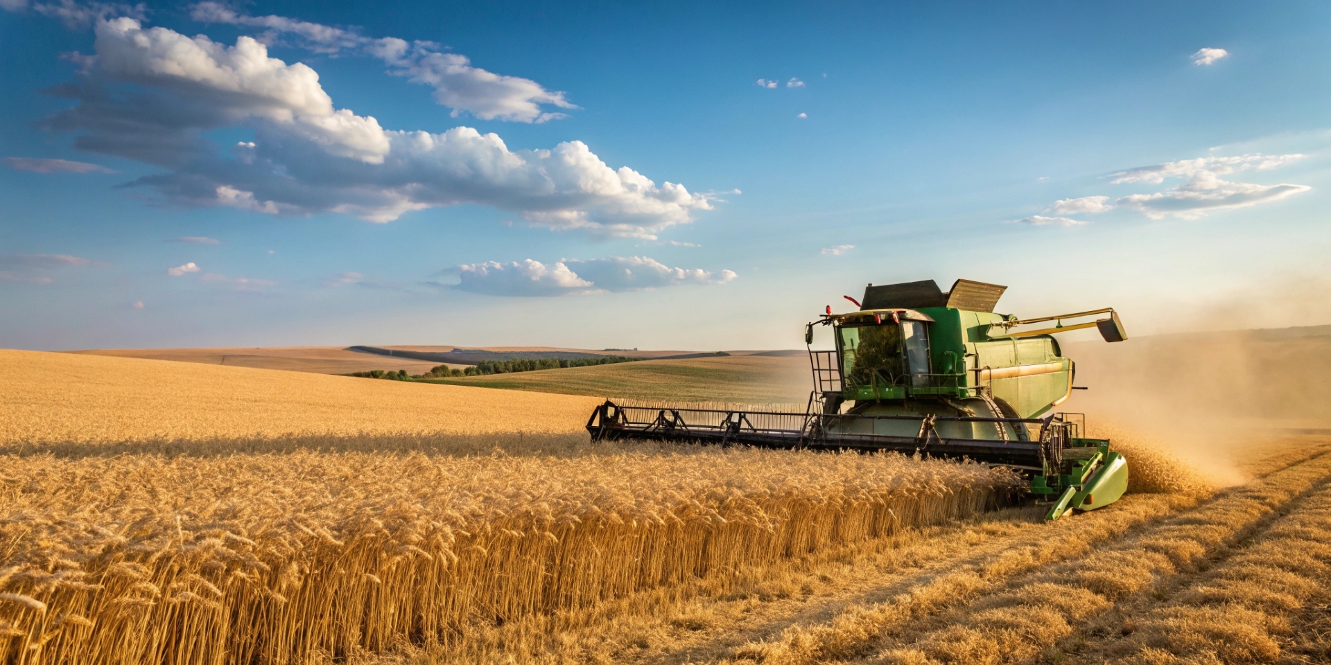 Moissonneuse bateuse dans un champ